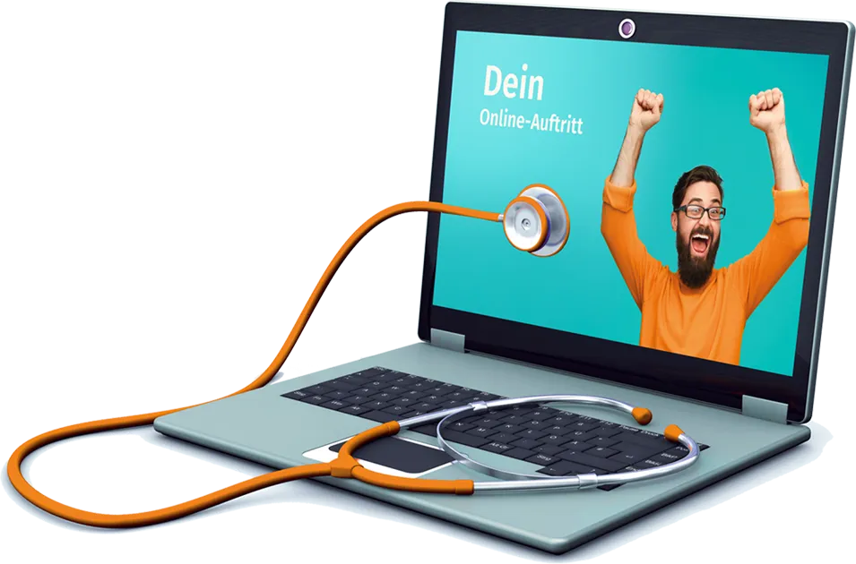 Laptop und Stetoskop